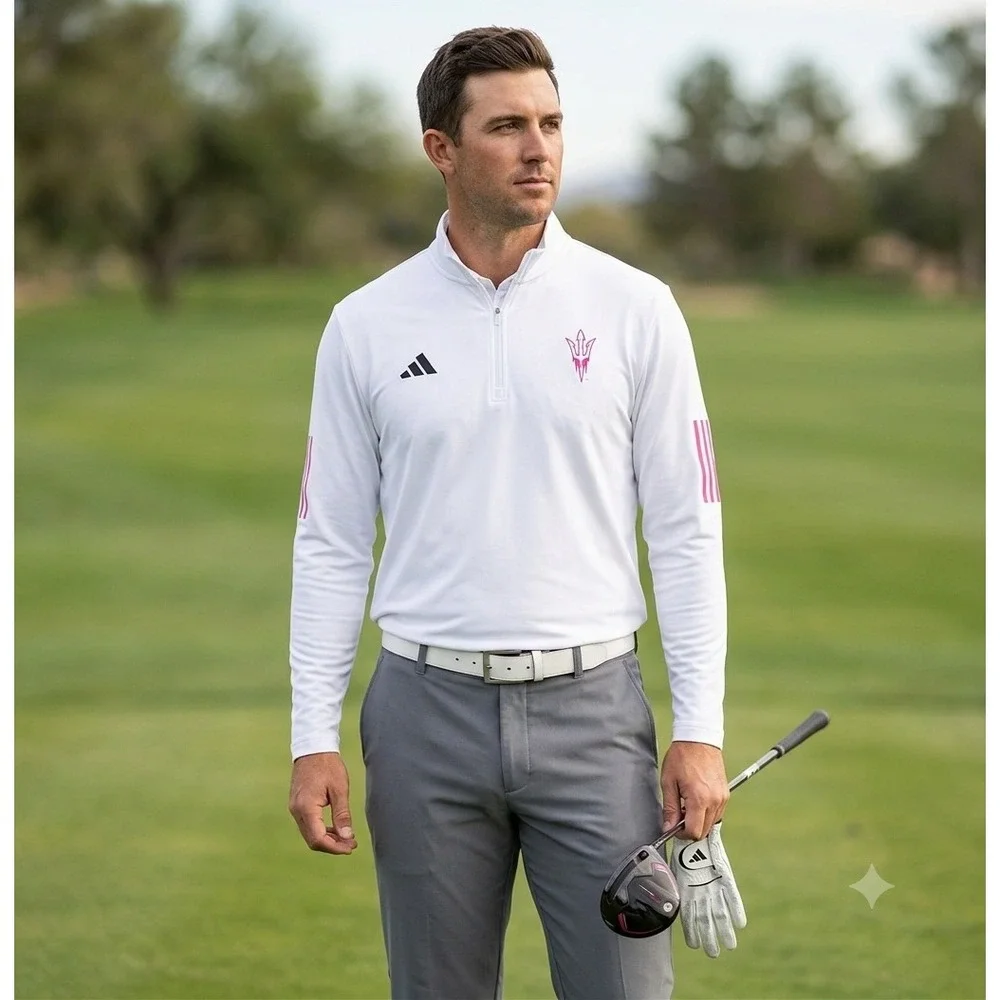 Adidas Arizona State Sun Devils 1/2 Zip Golf Pullover White XL IL2399 ASU‎